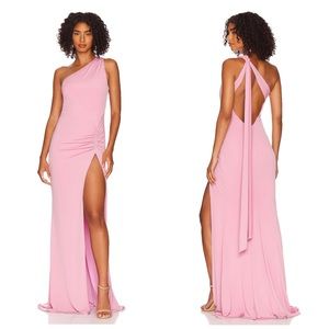 NWT Katie May REVOLVE Raising the Bar Gown in Pinky Mauve Light Pink Maxi Dress